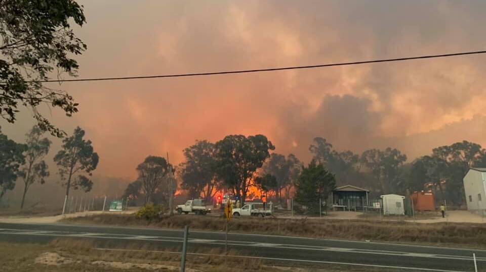 A bushfire burns near Toowoomba Wellcamp Airport in Queensland. Photo: NSW RFS