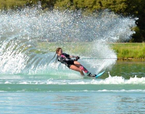 Poetry in motion: The u12 girls NSW/ACT state slalom champion. Photo: John Thrower.