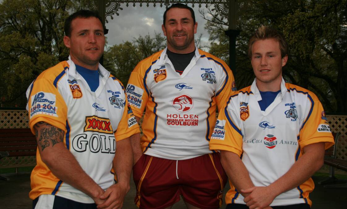 Flashback: Bulldogs captains Ricky Brooker (reserve grade), Michael Dodson (first grade) and Josh Price (u18s) gearing up for the 2009 grand finals.