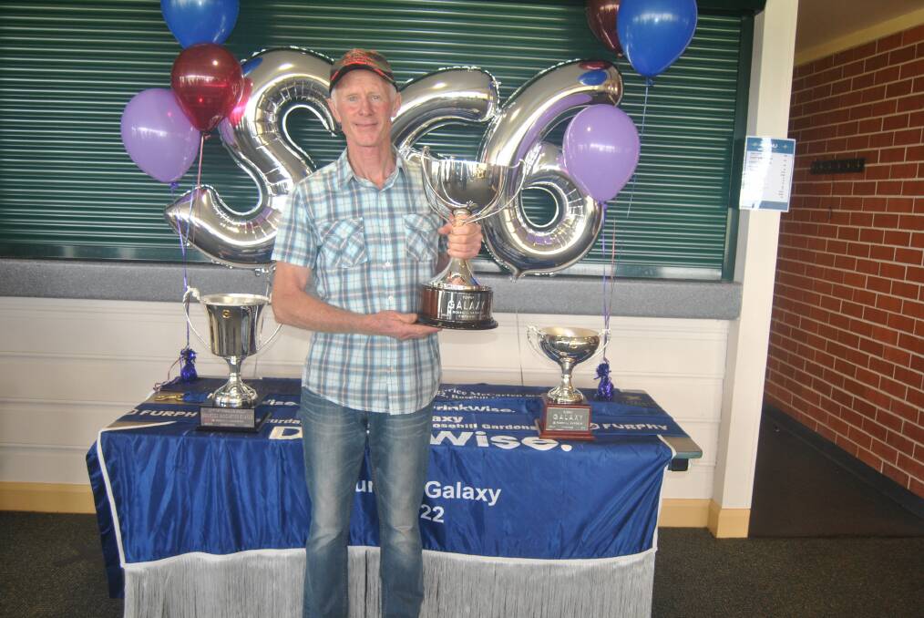 Unbelievable: Danny Williams with The Galaxy trophy won at Golden Slipper Day at Rosehill. Photo: Burney Wong.