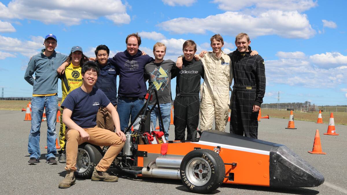 RACING: Chief engineer Stephen Huang and his team are ready to show off their race car at this year's Formula Society of Automotive Engineers competition. Photo Burney Wong.