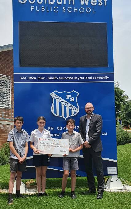 Goulburn West Public School have a new LED electronic sign. Photo: supplied. 