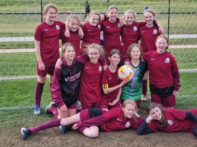 The Southern Tablelands Football Association u12s girls tried their best against Terrigal. Picture supplied.
