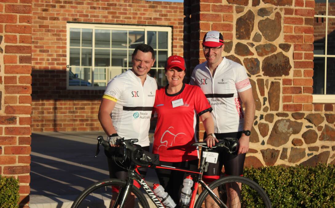 Cycling: Graham Belfield, Kate McDonnell and Mark Boyle were pleased with how the event turned out. Photo: Burney Wong. 