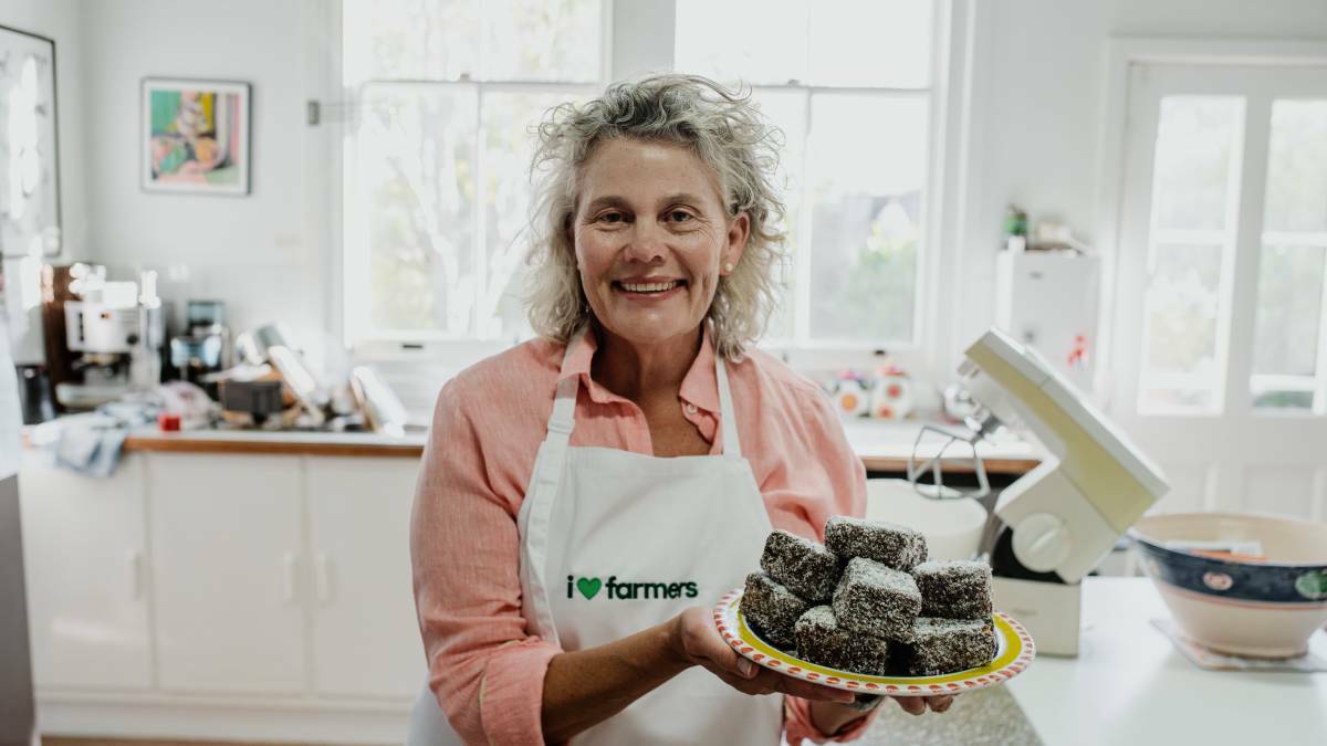 NFF President Fiona Simson with her lamingtons. Photo: supplied. 
