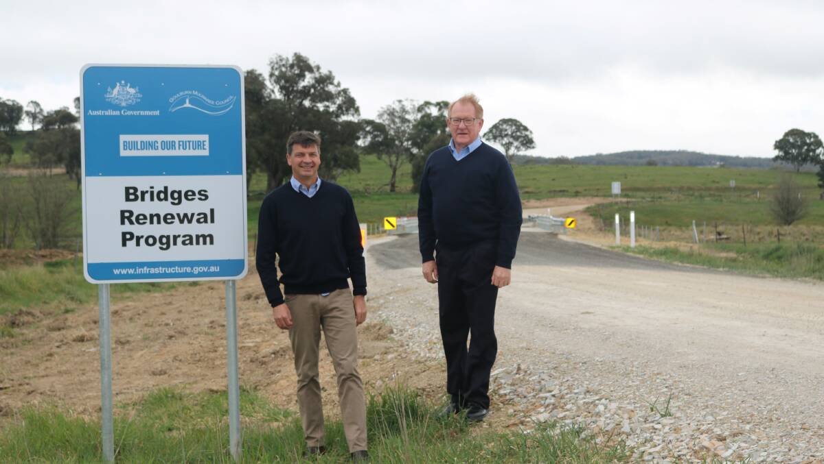 Complete: Federal member for Hume Angus Taylor and Goulburn Mulwaree mayor Bob Kirk. Photo: supplied.
