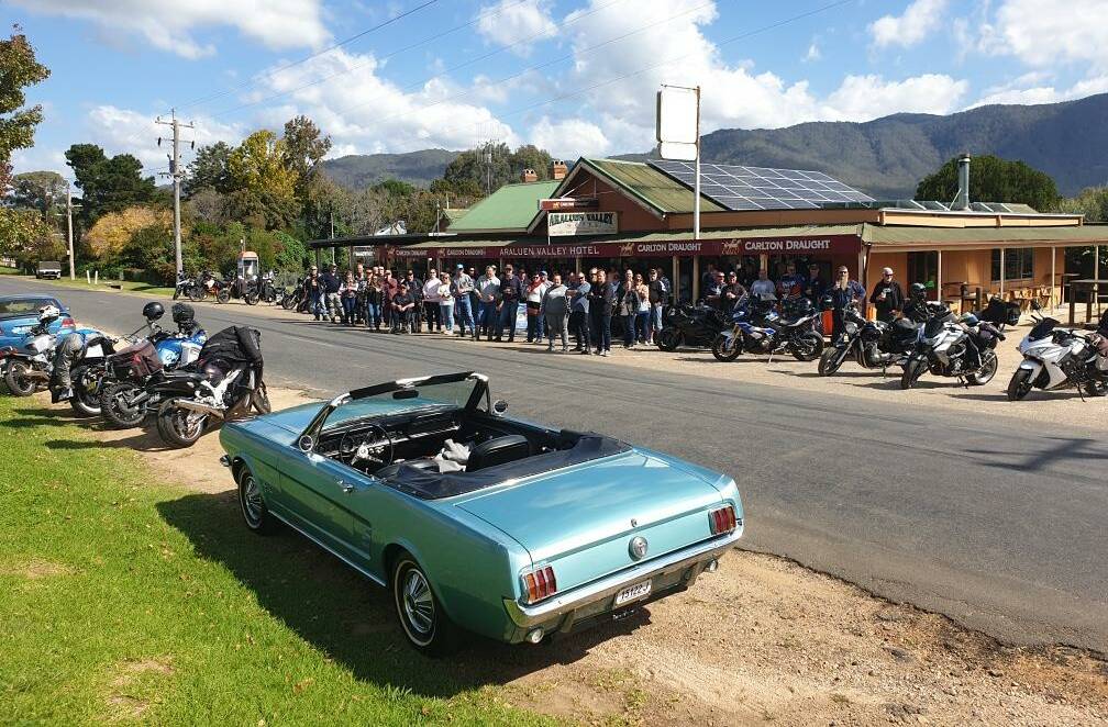 The bike run was from Goulburn to the Araluen Hotel. Photo: supplied. 