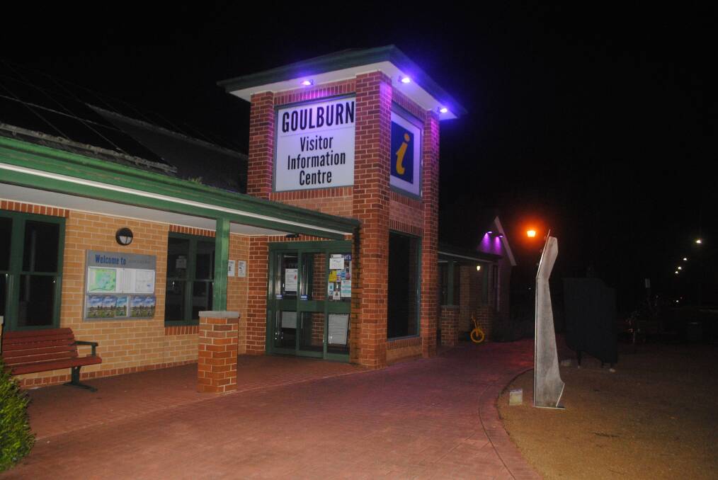 The Goulburn Visitor Information Centre lit up purple to raise awareness for mastocytosis and mast cell diseases. Pictures by Burney Wong.