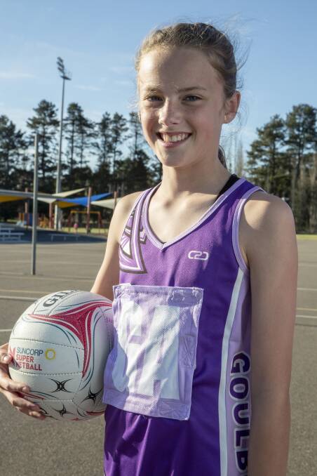 Emilee Skelly is happy to receive a Ray Harvey grant of $200 towards her chosen sport of netball. Photo, supplied