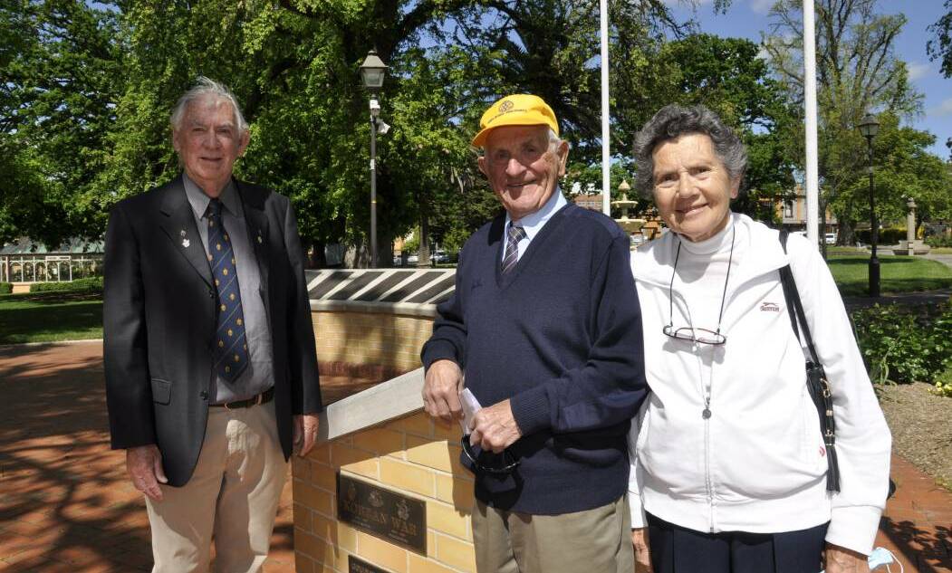 HERE TO HELP: Lions Club of Goulburn City president Mick Gordon (right) presented a $5000 cheque to Goulburn Legacy appeals chairman Ron Stamm on Monday to assist with this year's fundraising. Photo: Louise Thrower.