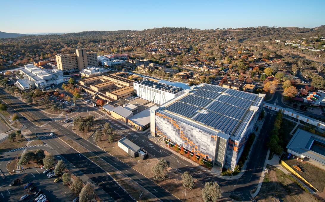 An aerial image of the Canberra Hospital. Photo: Supplied