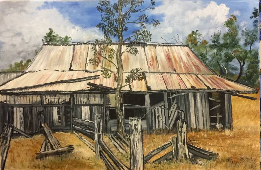 Di Smith shares a pic of her shearing shed artwork.