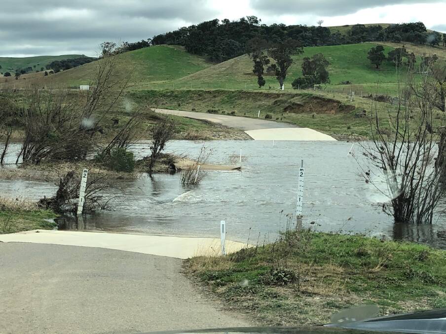 Crossing on Bulls Pit Road is still flooded. Pic: Goulburn Mulwaree Council