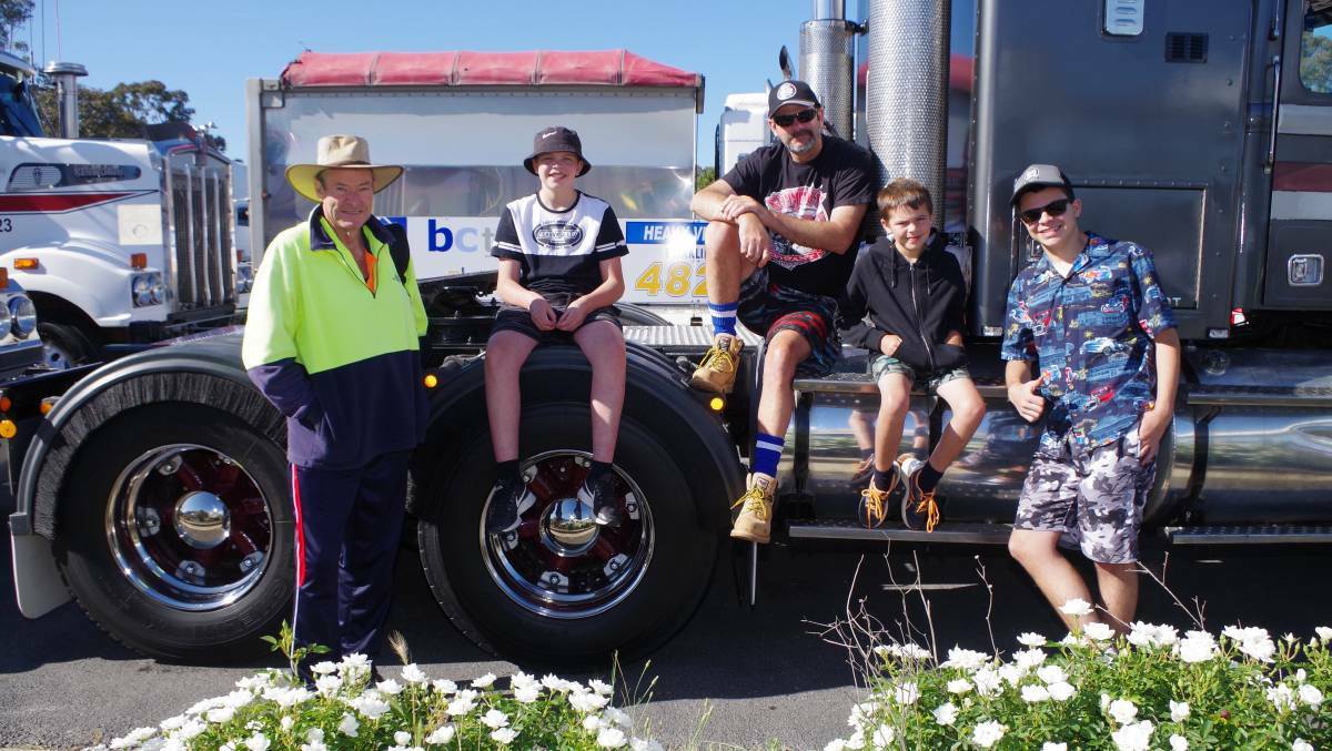 Ron, Byron, Ben, Bodhi and Blake Pike at the Convoy for Kids event in 2018. Pic: Darryl Fernance.