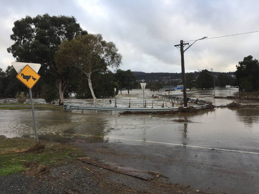 Park Road at Eastgrove in Goulburn after rainfall. Pic: Louise Thrower 