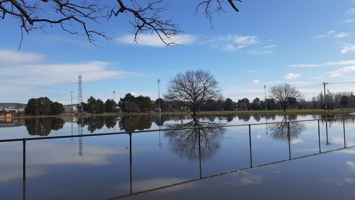 A pic of Eastgrove Oval after rainfall last weekend. Pic: Louise Thrower