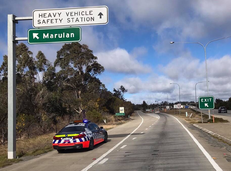 OFF TO COURT: A Victorian motorist will face court following a swag of infringements during a heavy vehicle stop west of Goulburn. Photo: NSW POLICE