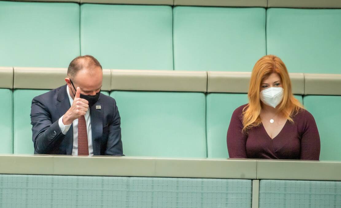 ACT Chief Minister Andrew Barr and Human Rights Minister Tara Cheyne were in the public gallery when the bill was introduced. Picture: Karleen Minney