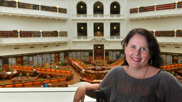 Kate Forster in the State Library Reading Room.