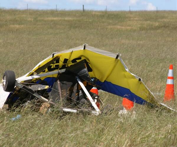 FATALITY: A Goulburn man was killed in a light aircraft accident on Saturday night only hundreds of metres from the runway. Police investigations continue. Photo Chris Gordon.