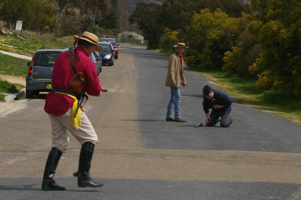A re-enactment of the shooting of Constable Samuel Nelson at Collector on January 26, 1865 by John Dunn.