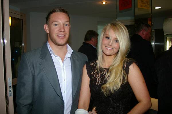 NRL COUP: 2010 Sydney Rooster James Aubusson has signed with the Goulburn Workers Bulldogs to captain coach the side for the next three years. He is pictured here at the Bulldogs presentation night with his fiance Tahlia Davies.