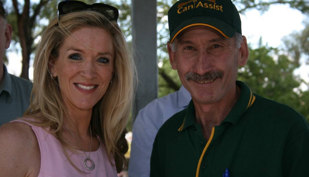 Australia Day Ambassador, Jacinta Tynan with Goulburn's Citizen of the year, Ian McMurdo.