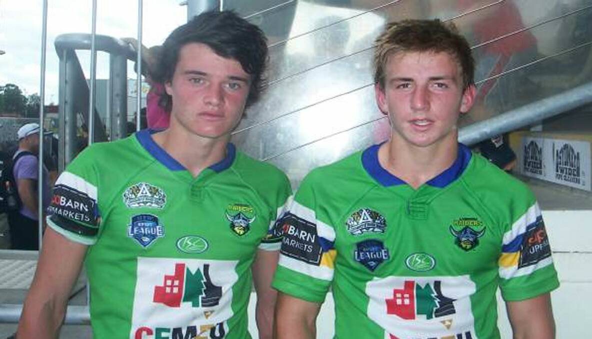YOUNG RAIDERS UP TO CHALLENGE: Chris Hart and Lachlan Croker.