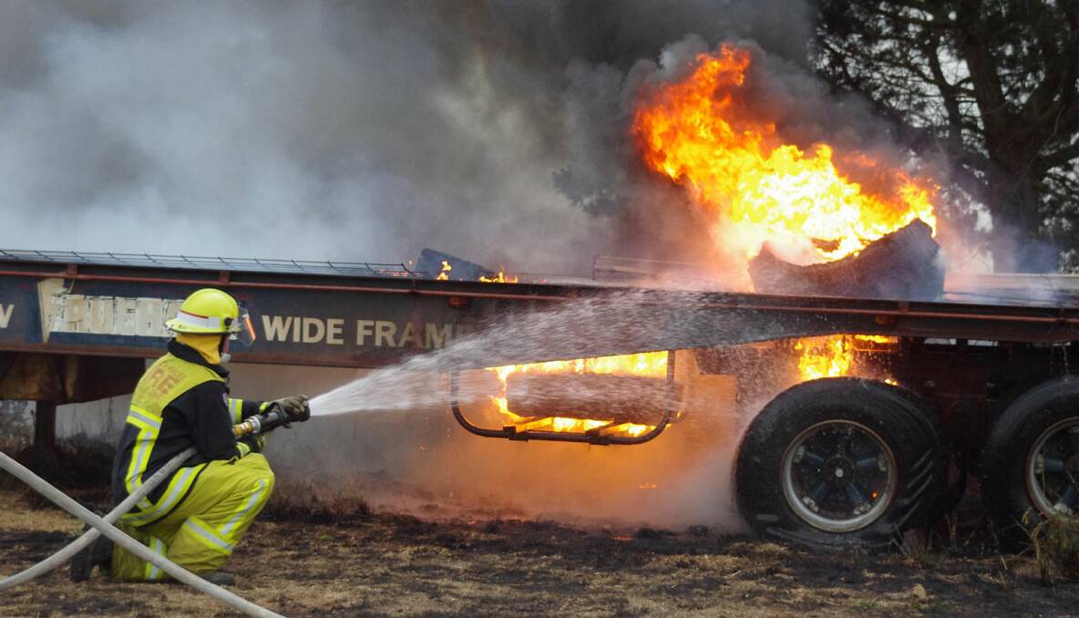 Last week’s fire in Ducks Lane destroyed a heavy vehicle trailer, worth about $20,000. Photo: Darryl Fernance 