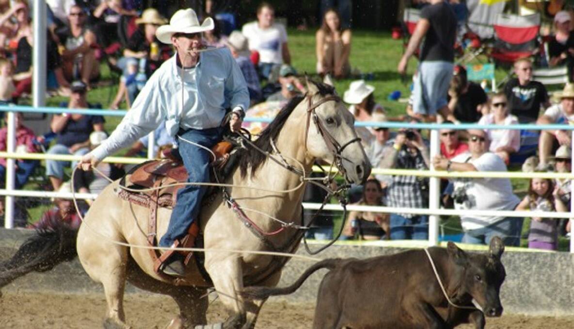 TWO THOASAND WAYS A WINNER: A Crowd in the thousands watched with interest as a record field of 365 competitors plied their trade at the Goulburn Rodeo on Saturday. Among the ropers, riders and barrel racers was Marulan-based Australian steer wrestling champion, Russell Lincoln (pictured).