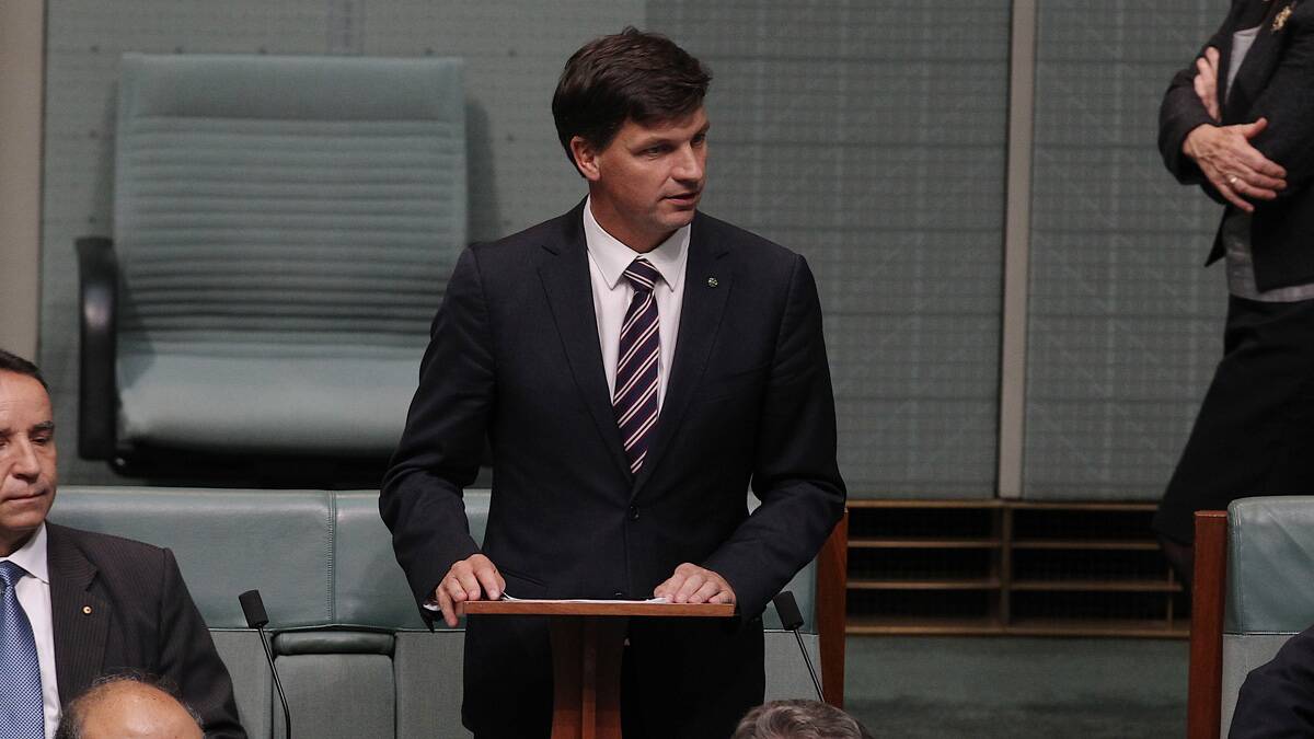 Liberal MP Angus Taylor delivers his maiden speech at Parliament House in Canberra on Tuesday 10 December 2013. Photo: Alex Ellinghausen 