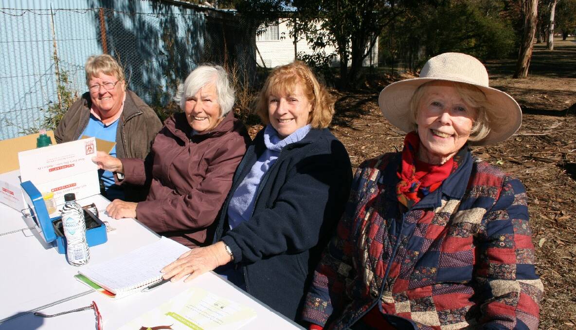 RSPCA volunteers (l-r) Diane Armstrong, Pat Grill, Joanne Rhodes and Jenny Burgess helped register entries at the Million Paws walk. Photos LOUISE THROWER.