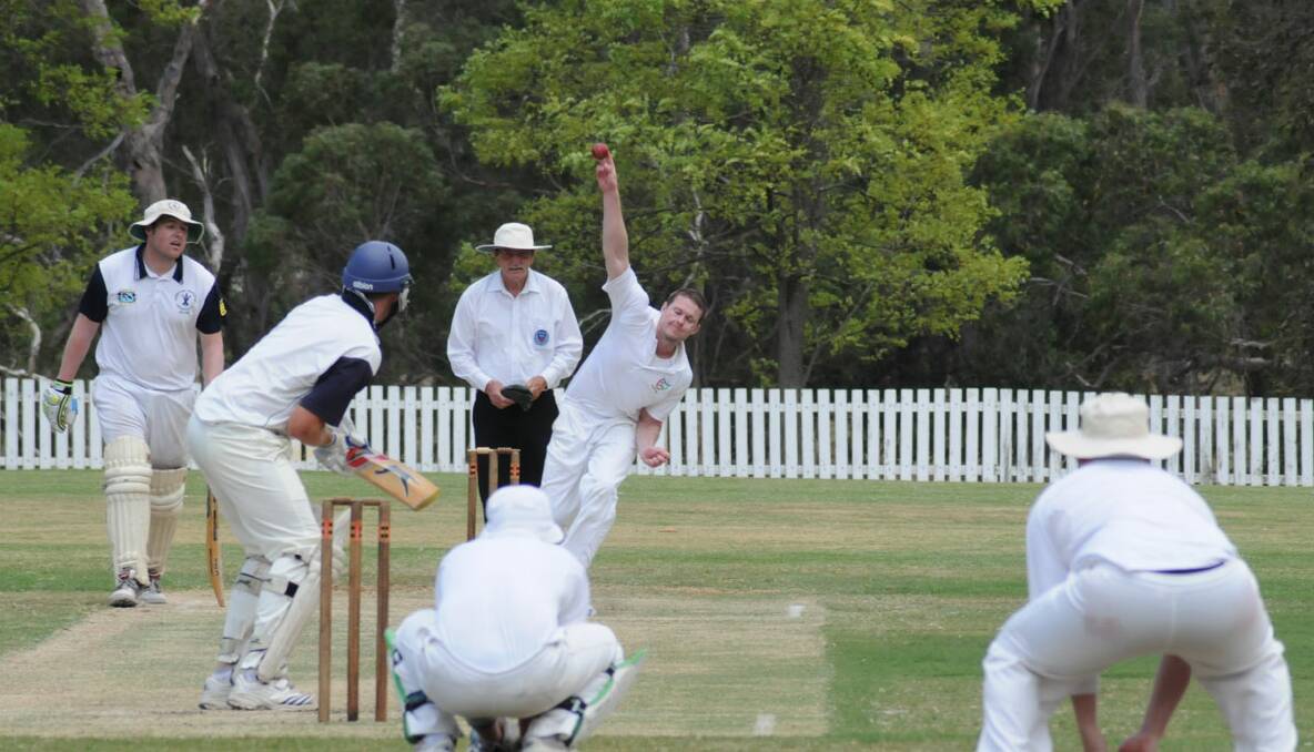 EFFORT BALL: Hibo-Tully captain Brad Smith searches for a wicket. Photo: Lauren Wright. Southern Highland News. 
