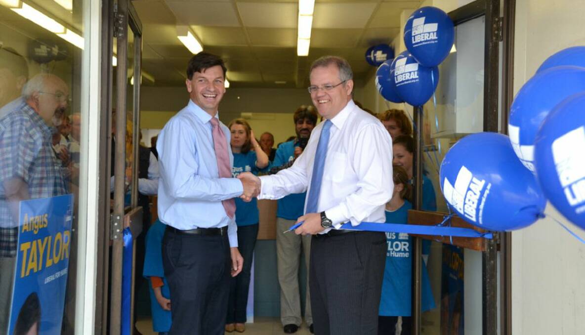 Scott Morrison attended the opening of Angus taylor's campaign office in November last year.