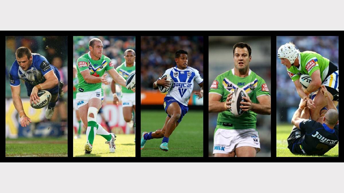 Josh Morris, Terry Campese, Ben Barba, David Shillington and Jarrod Croker are all likely to play at Workers Arena. Photos: Getty Images.