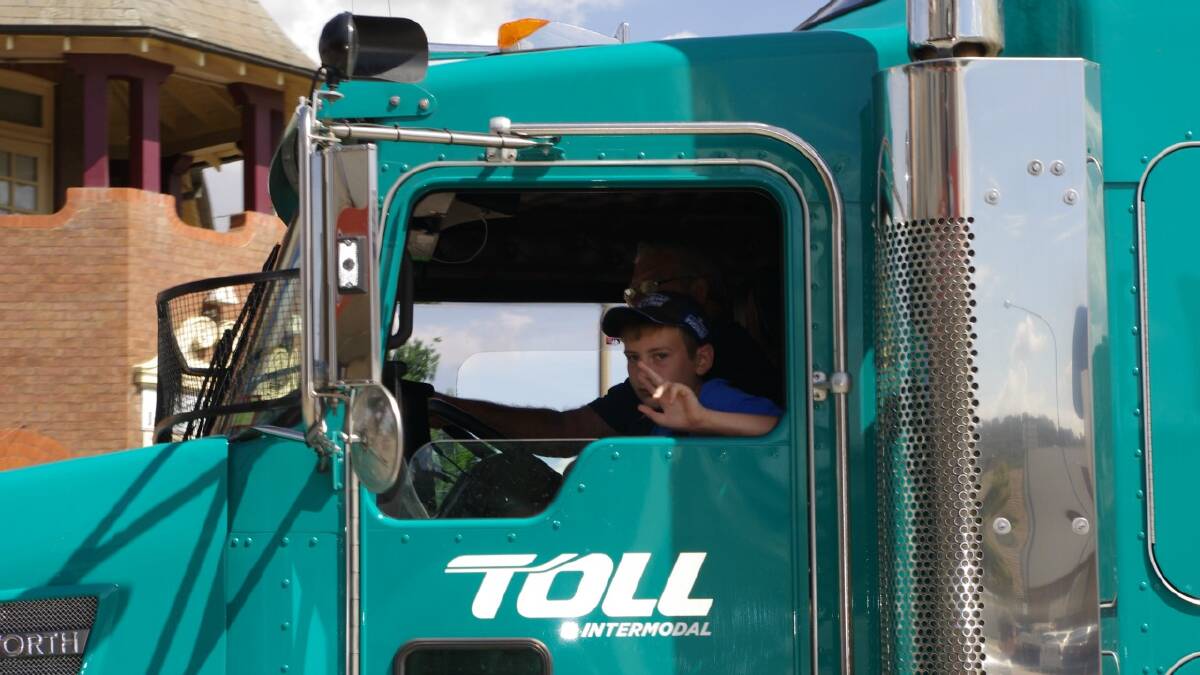  TRUCK STOPS HERE: One of the supporters in last year’s Convoy For Kids.  