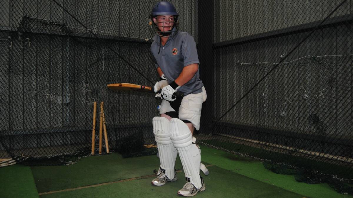  HEAD DOWN: Nick Skelly works on his technique at Tully Park Indoor Sports Centre.
