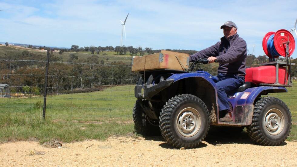 ON THE MOVE: John Benjamin lives next door Gullen Range Wind Farm and is currently trying to sell his property. Photo: Lloyd Scroope.