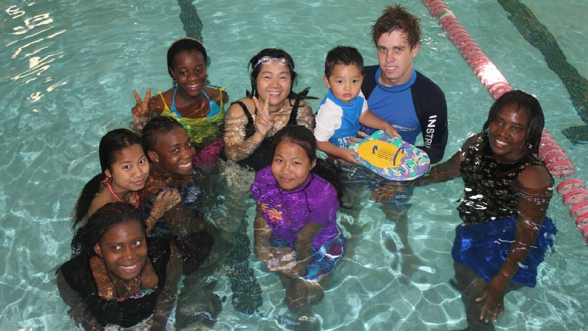 SWIMMINGLY: Kids and adults alike from the Goulburn Multicultural Centre enjoyed learning to swim at the Goulburn Aquatic Centre on Friday.