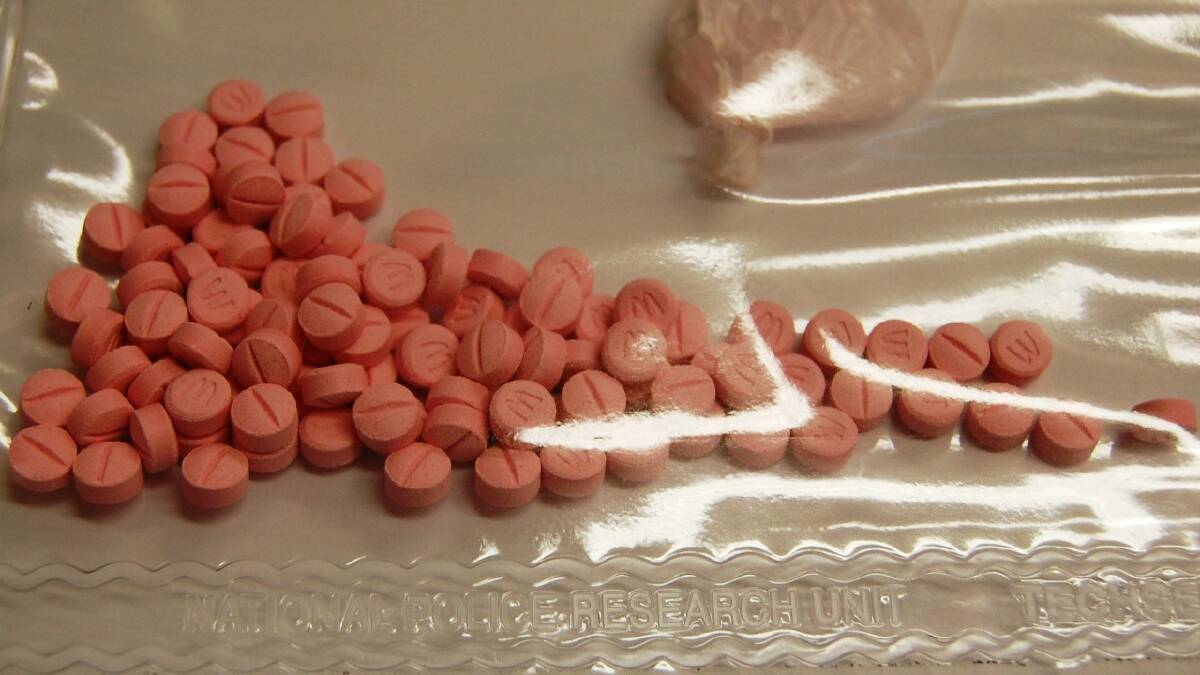 Some 100 pink pills allegely located in a vehicle searched during Operation Bluegill
