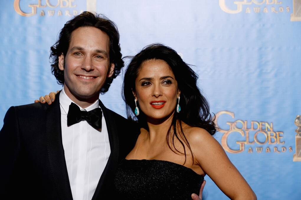 Presenters Paul Rudd (L) and Salma Hayek. Photo by Kevin Winter/Getty Images