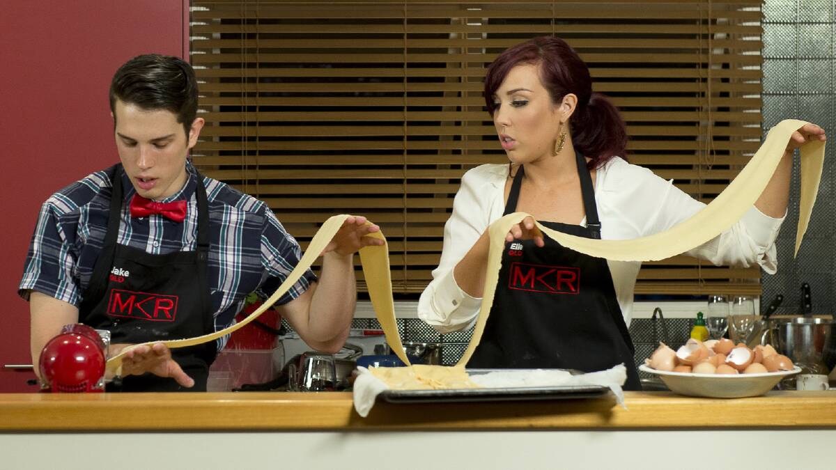MKR: Jake and Elle from the original My Kitchen Rules team dish up their pasta dish. Photo courtesy of Seven