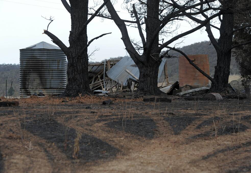 The bushfires in the Cooma area were initially started here at "Yarrabin" about 15 kms east of Cooma. January 12, 2013 Photo: Graham Tidy/The Canberra Times